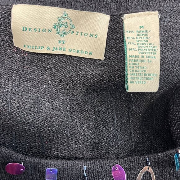 Design Options Womens Colorful Sequin Knit Sweater Size M - Picture 7 of 8